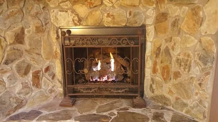 Gas fireplace installation