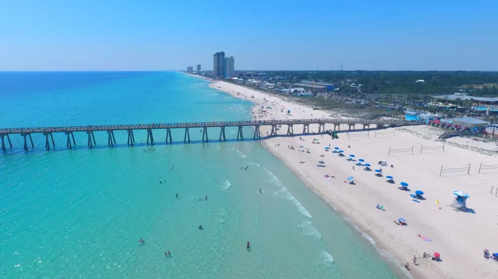 Aerial view of The Pier at Panama City Beach, Florida