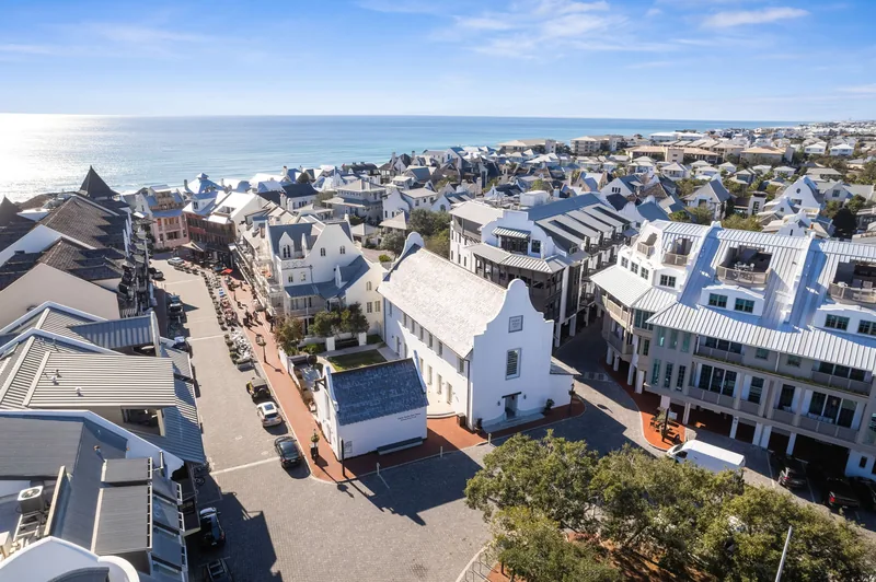 Aerial shot of Rosemary Beach, Florida area